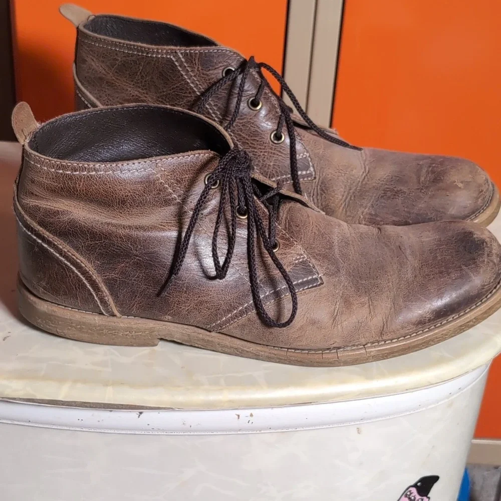Bed Stu Draco Men's Brown Leather Chukka Boots Size 11 Lace Up Round Toe